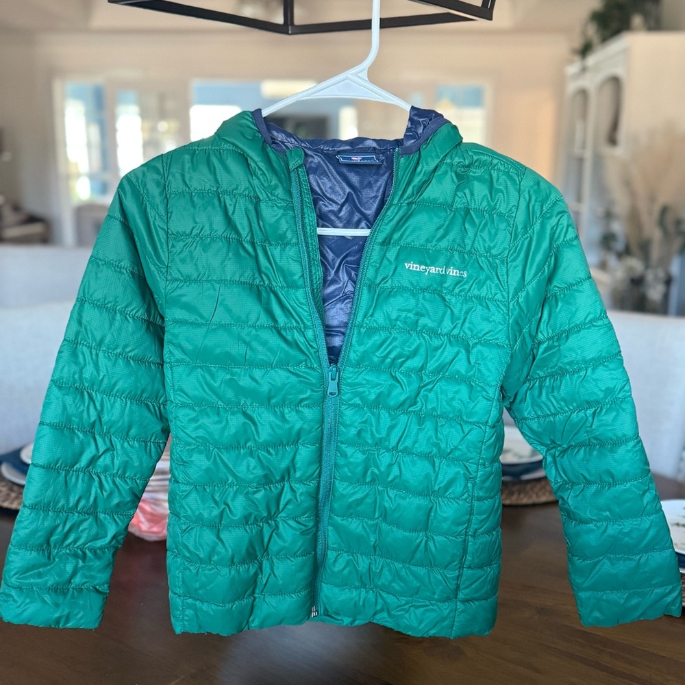 Vineyard Vines Kids Green Lightweight Puffer Jacket
